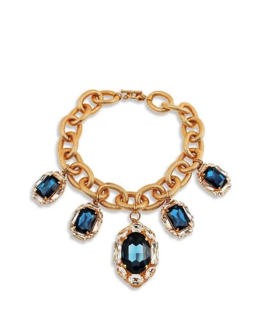 Anton Heunis Metallic Medusa Crystal-Embellished Chunky-Link Necklace