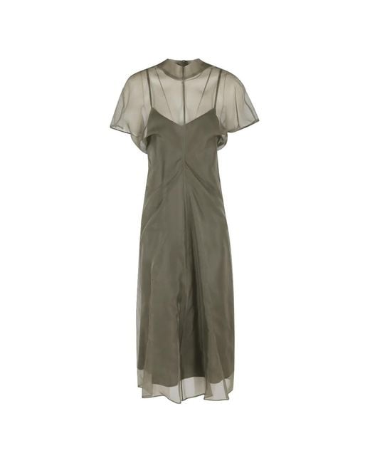 FEDERICA TOSI Green Sheer Maxi Dress