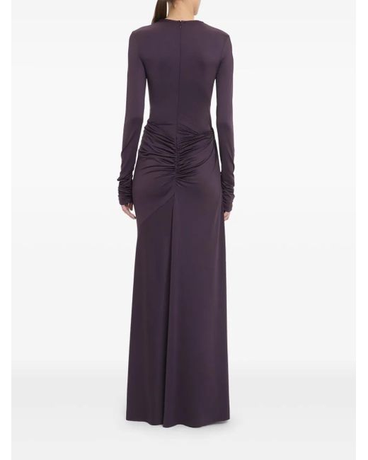 Victoria Beckham Purple Draped Maxi Dress