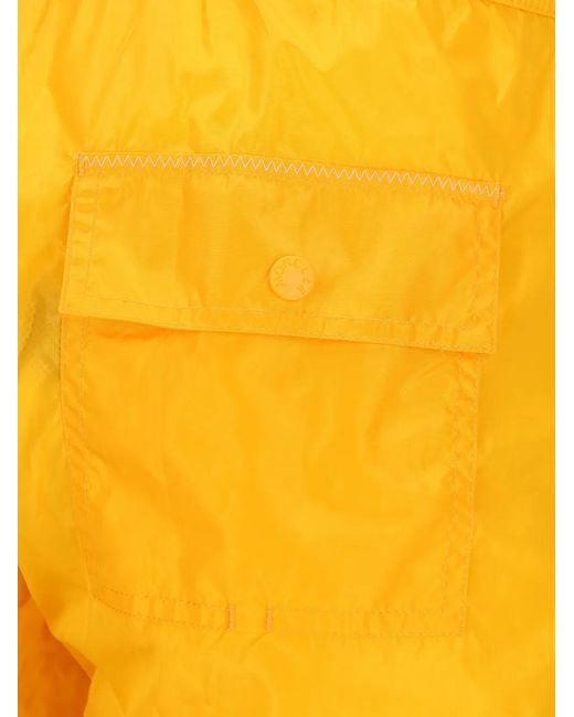 Moncler Yellow Logo-Patch Swim Shorts for men