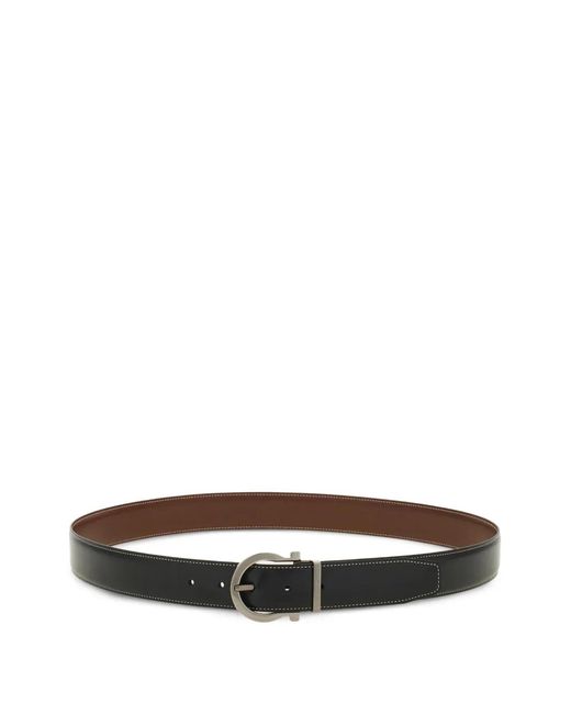 Ferragamo White Reversible And Adjustable Gancini Belt for men