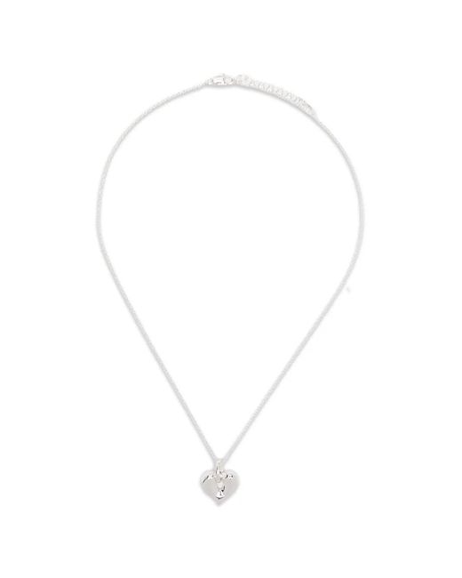 Missoma White Molten Heart-Pendant Necklace