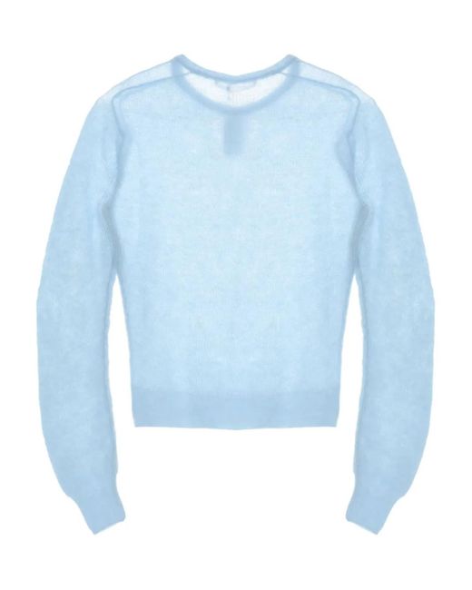 Auralee Blue Alpaca Wool Blend Knitted Top