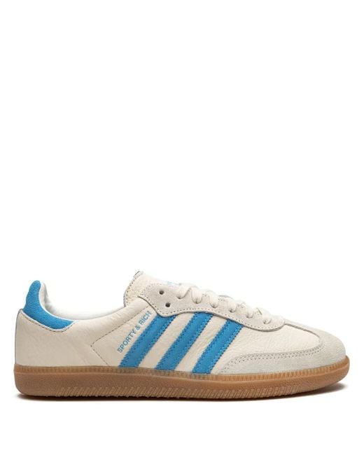 Adidas Blue X Sporty And Rich Samba "Cream" Sneakers