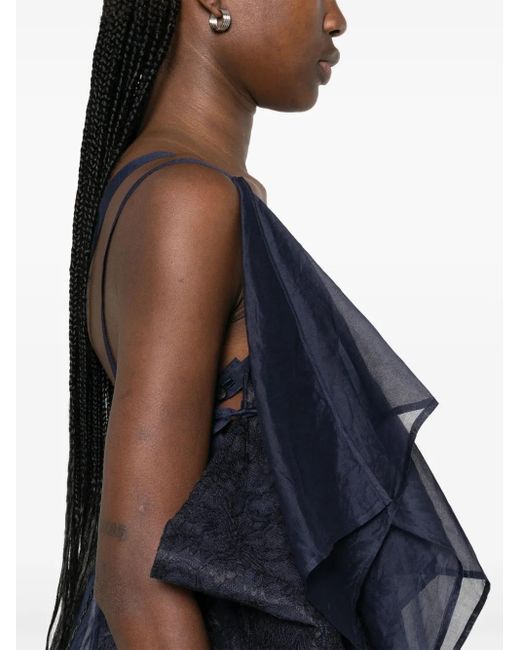 Yohji Yamamoto Blue Layered Mini Dress