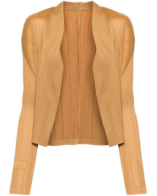 Pleats Please Issey Miyake Brown Pleated Jacket