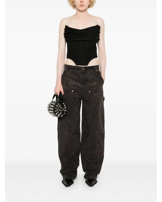 Alexander Wang Gray Crystal-Embellished Jeans
