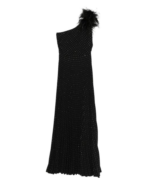 Nissa Black Langes Plisseekleid mit Falten