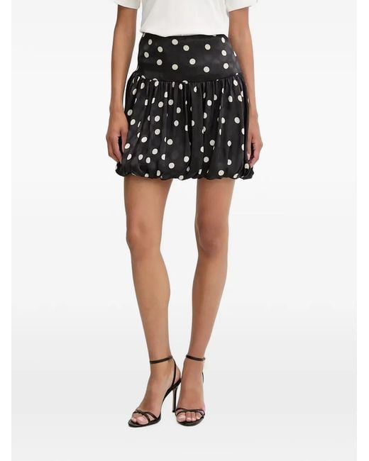 Morgan Black Polka-Dot Bubble-Hem Mini Skirt