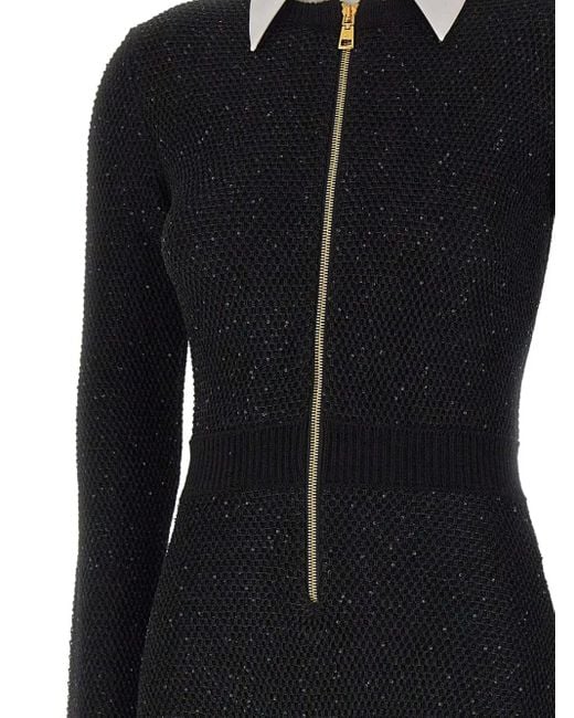 Elisabetta Franchi Black Sequin-Embellished Playsuit