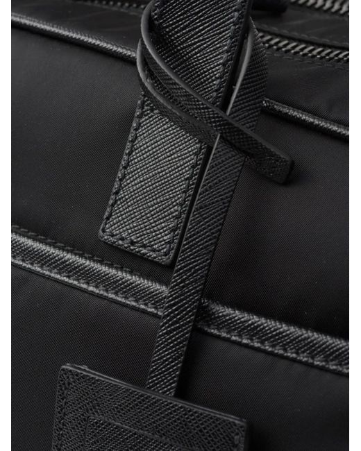 Prada Black Re-Nylon Saffiano-Leather Briefcase for men