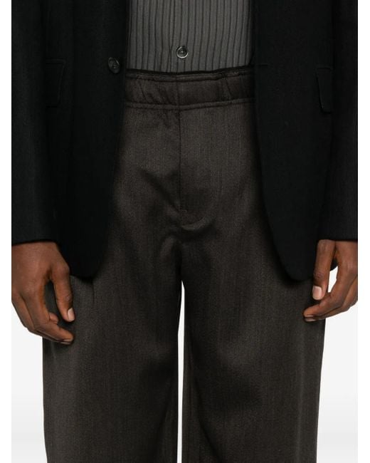 Our Legacy Black Pleated-Front Trousers for men