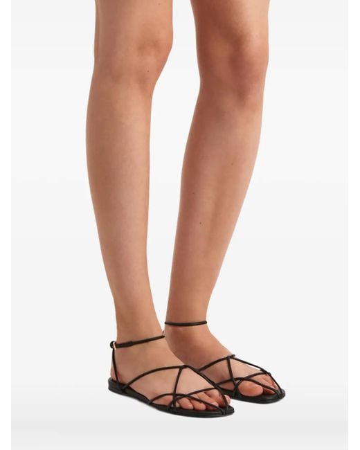 Khaite White Loulou Lace-Up Sandals