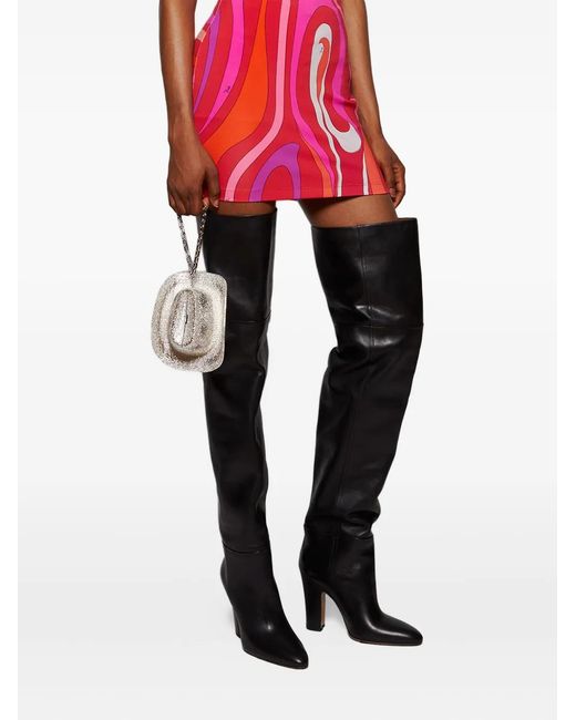 Paris Texas Black 100Mm Leather Thigh-High Boots