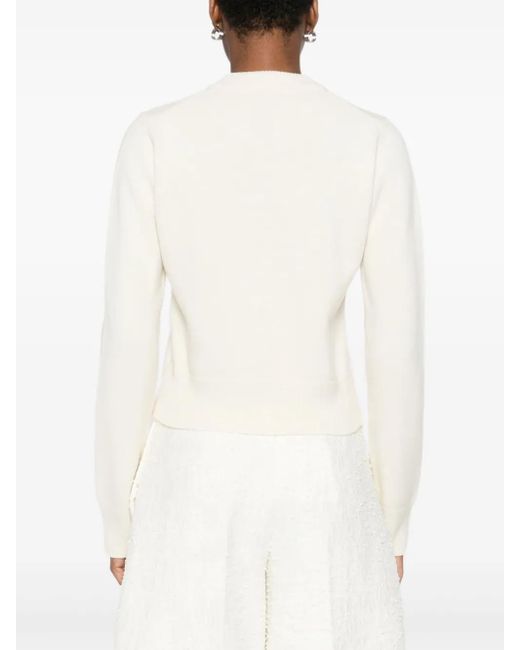 AMI White Button-Front Cardigan