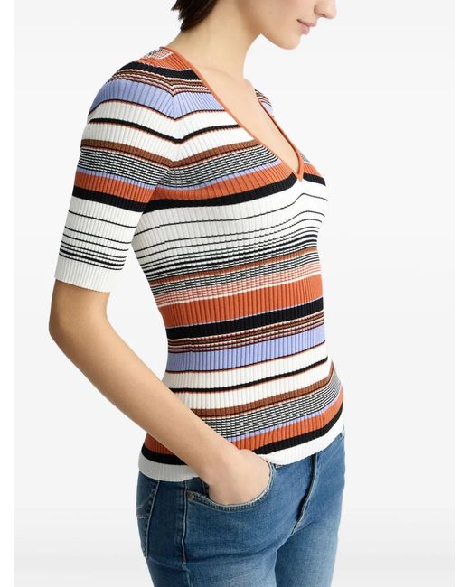 Liu Jo Multicolor Stripped Knit T-Shirt