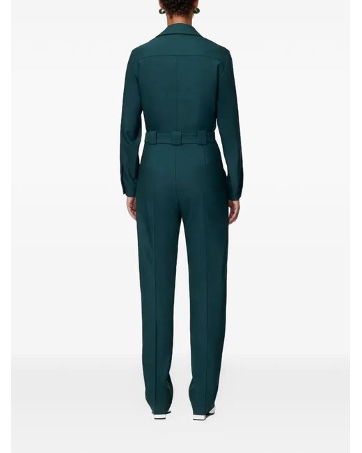 Another Tomorrow Blue Belted Jumpsuit