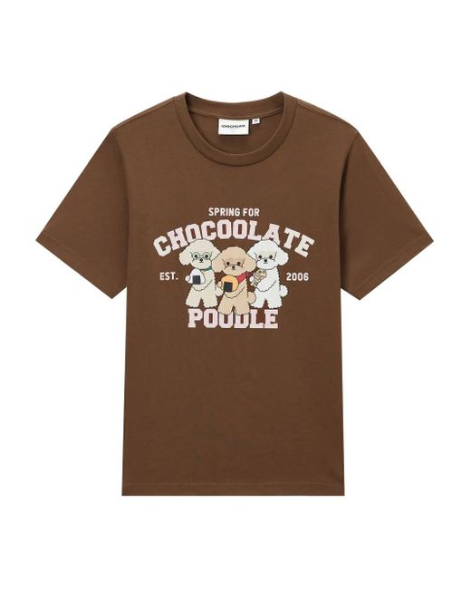 Chocoolate Brown Graphic Print T-Shirt