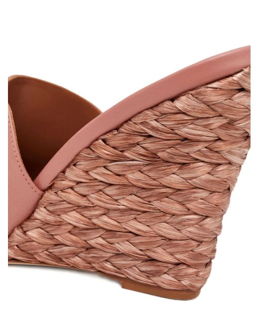 Paris Texas Pink Raffia Wedge Sandals