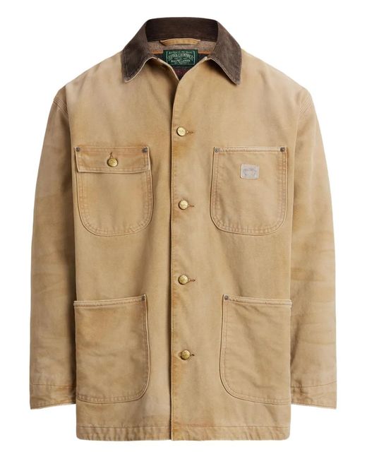 Polo Ralph Lauren Natural Corduroy-Collar Canvas Jacket for men