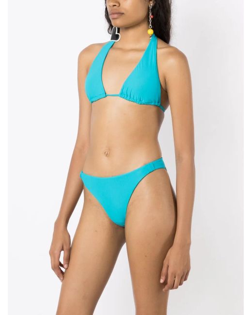 Amir Slama Blue Halterneck Triangle Bikini