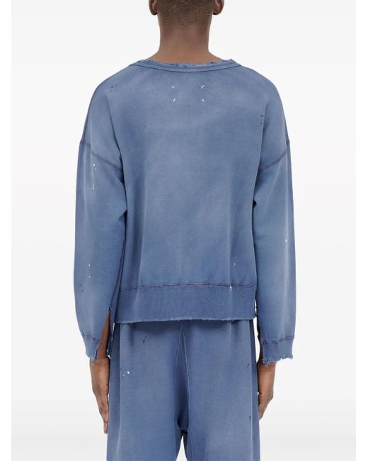Maison Margiela Blue Organic Cotton Sweatshirt for men
