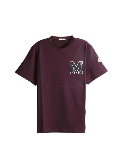 Moncler Purple Cotton Jersey Monogram T-Shirt for men