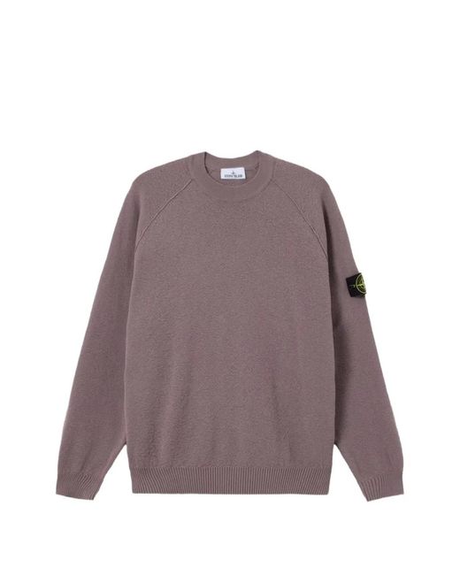 Stone Island Purple Textured-Knit Sweater for men