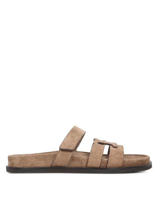 Tory Burch Brown Cutout Strap Ines Slide Sandals for men