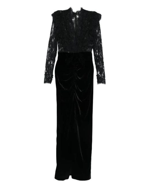 Alessandra Rich レーストリム ドレス Black