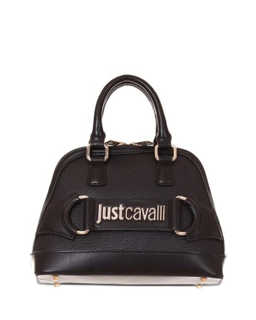 Just Cavalli ロゴプレート ハンドバッグ Black
