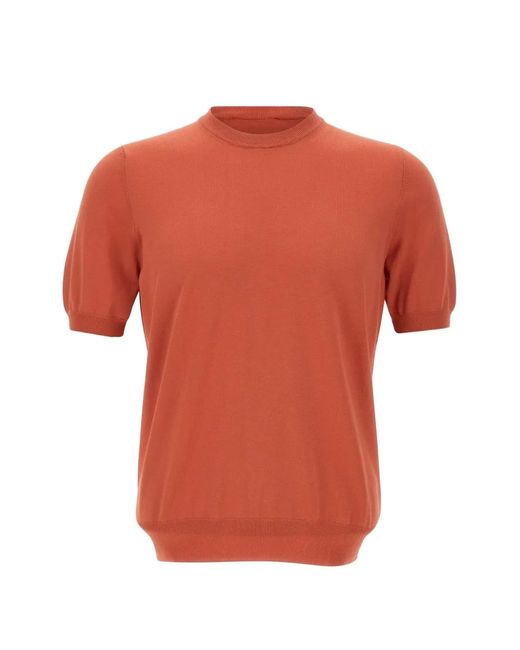Gran Sasso Orange Short-Sleeved Sweater for men