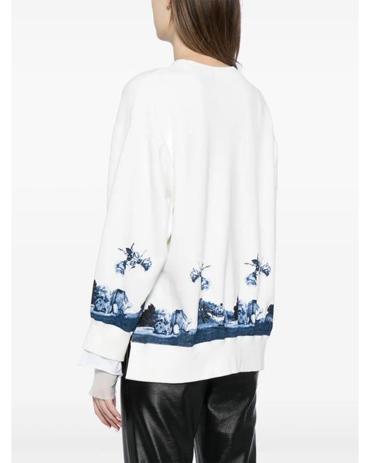 Undercover Blue Graphic-Print Cotton Sweatshirt