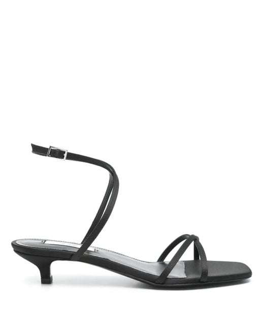 Totême  Black 50Mm Satin Crossover Sandals