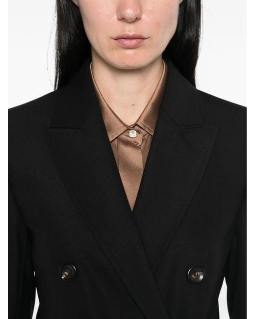 Max Mara Black Double-Breasted Wool Jacket