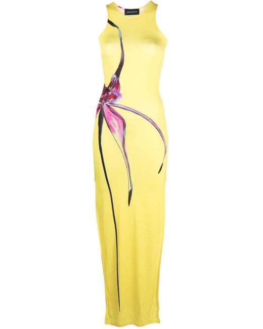 Louisa Ballou Metallic Sea Breeze Floral-print Maxi Dress