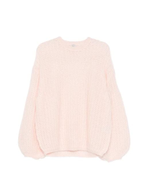 Totême Pink Open-Knit Sweater