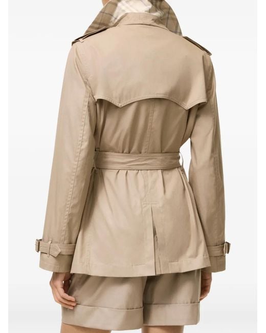 Burberry Natural Short Tropical Gabardine Foxfield Trench Coat