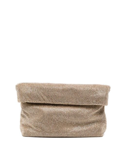 Twentyfourhaitch Natural Mini Varadero Crystal-Embellished Clutch Bag