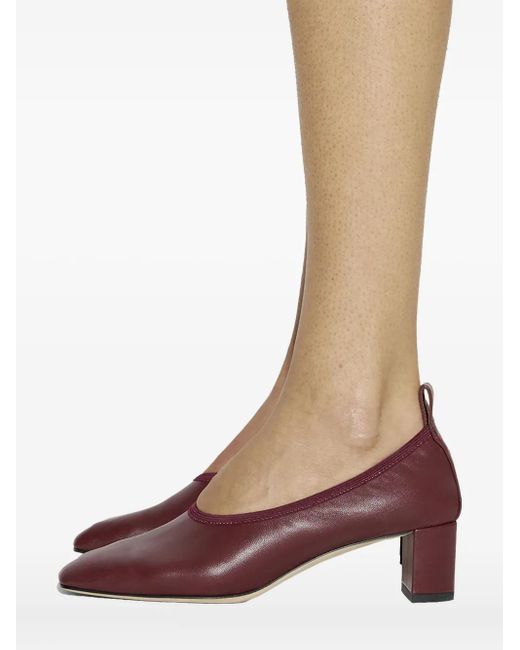 Aeyde Brown 35Mm Narissa Ruched Pumps