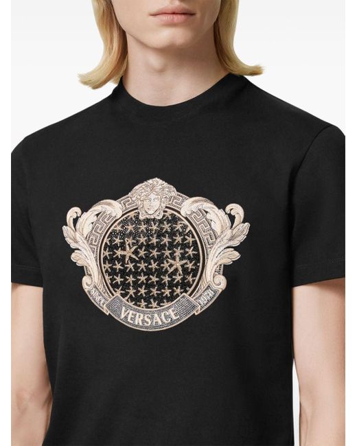Versace Starfish Blason T-Shirt in Black für Herren
