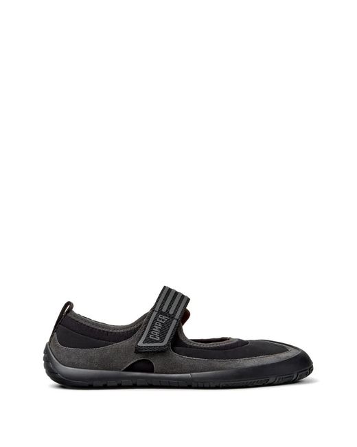 Camper Black Peu Path Touch-Strap Ballet Flats