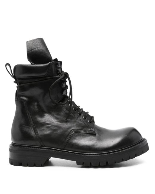 メンズ Rick Owens Army バイカーブーツ Black