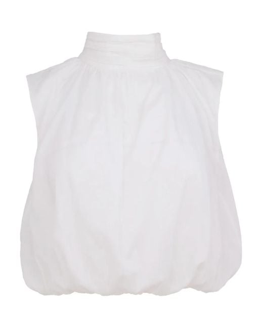Azeeza White Imara High-Neck Blouse