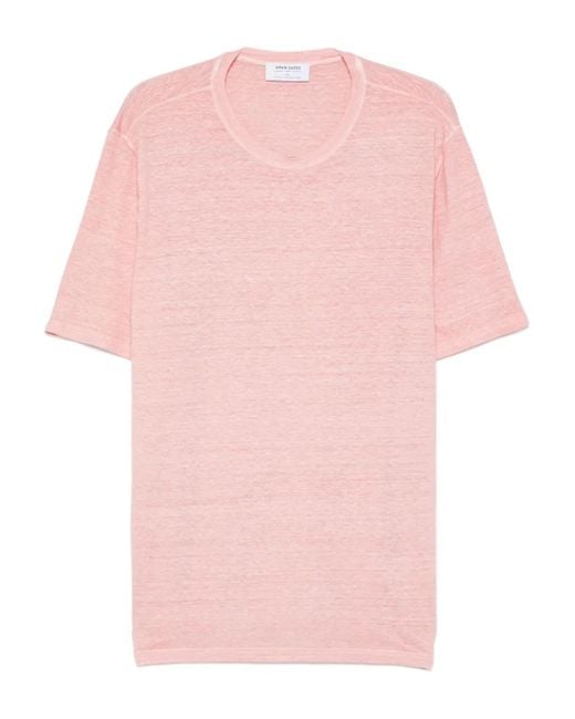 Camiseta con cuello redondo Gran Sasso de hombre de color Pink