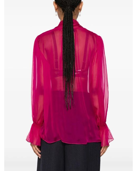 Nissa Pink Silk Blouse