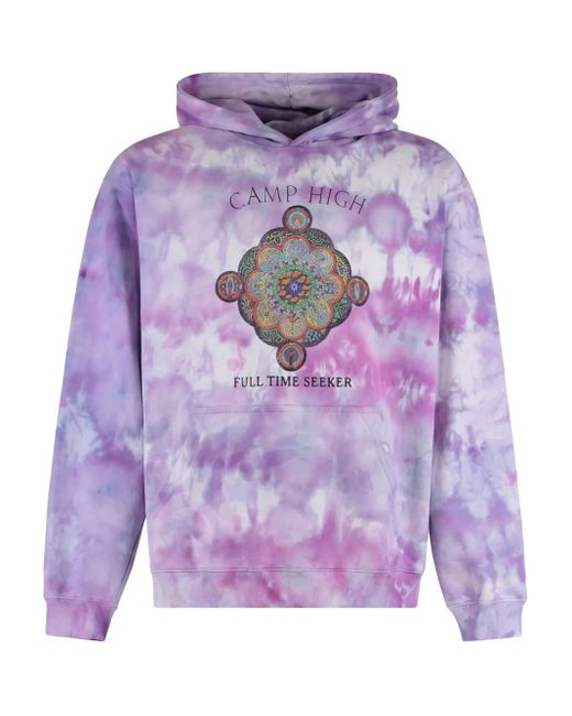 Felpa Con Fantasia Tie Dye di CAMP HIGH in Purple da Uomo