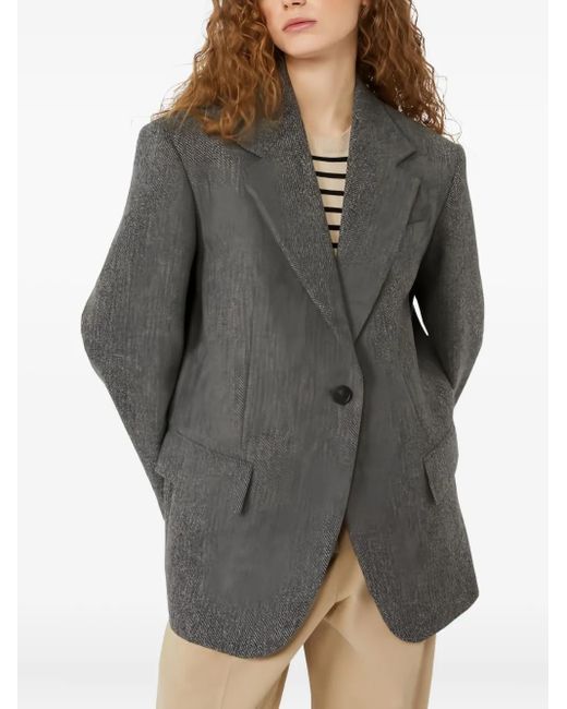 Weekend by Maxmara Blazer Met Visgraatpatroon in het Gray