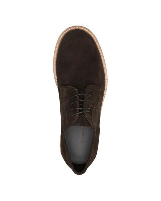 Corneliani Brown Lace-Up Derby Shoes for men