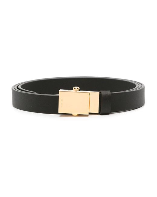 The Row Black Brian Belt In Leather